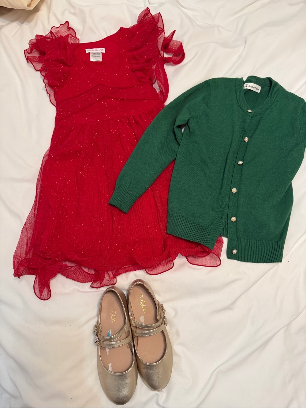 Bonnie Jean Red Sparkle Tulle Dress